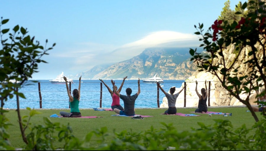 Yoga lesson at Il San Pietro hotel
